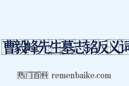 曹毅峰先生墓志铭反义词是什么意思的图片